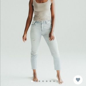 Chrissy High Rise Straight Leg Jeans, light wash